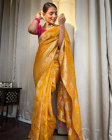 Yellow Color Premium Soft Banarasi Silk Saree