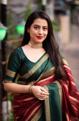 Splendorous Maroon Soft Silk Saree