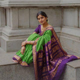 Green And Purple Soft Silk Saree