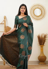 Kelly Green Banarasi Silk Saree