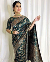 Fructuous Green Banarasi Silk Saree