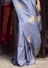 Vestigial Grey Soft Silk Saree