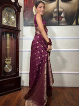 Murmurous Wine Soft Silk Saree