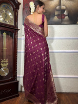 Murmurous Wine Soft Silk Saree