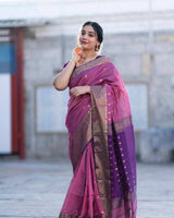 Angelic Lavendor Soft Silk Saree
