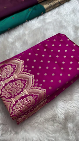 Magenta Majesty Banarasi Silk Saree – Woven with Golden Grace