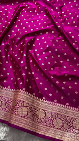 Magenta Majesty Banarasi Silk Saree – Woven with Golden Grace