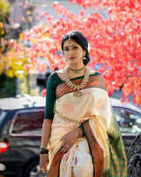 Desirable Beige Soft Silk Saree