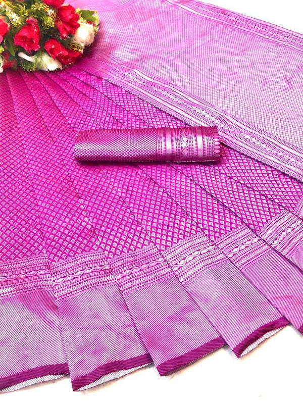Flush Pink Banarasi Silk Saree