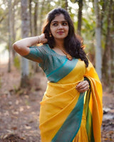 Sensational Yellow Soft Silk Saree