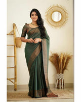 Conflate Green Soft Silk Saree