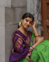 Green And Purple Soft Silk Saree