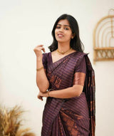 Gorgeous Purple Soft Silk Saree