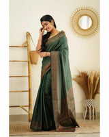 Conflate Green Soft Silk Saree