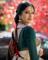 Desirable Beige Soft Silk Saree