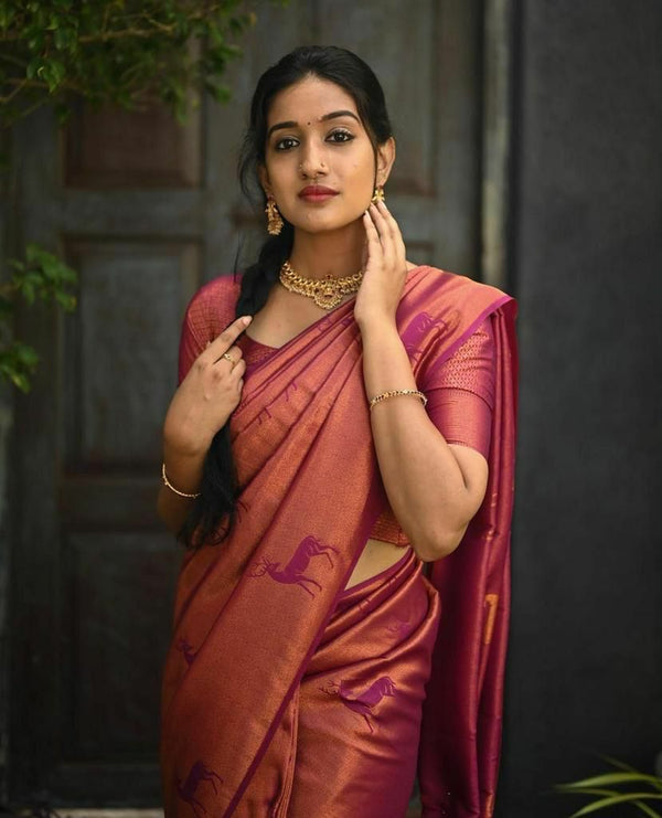 Nemesis Dark Pink Soft Silk Saree