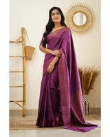 Redolent Purple Soft Silk Saree