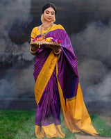Dalliance Purple Soft Silk Saree