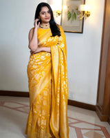 Charming Yellow Soft Silk Saree