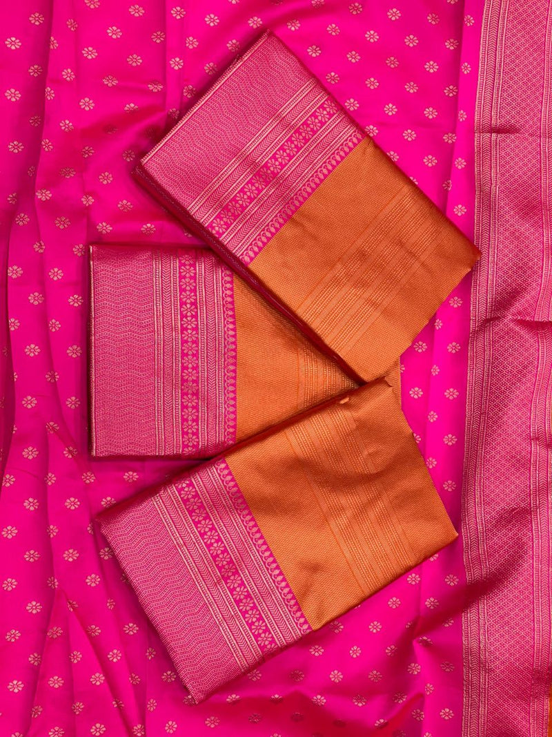 Extraordinary Orange Soft Silk Saree