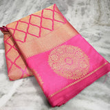 Apogee Pink Banarasi Silk Saree