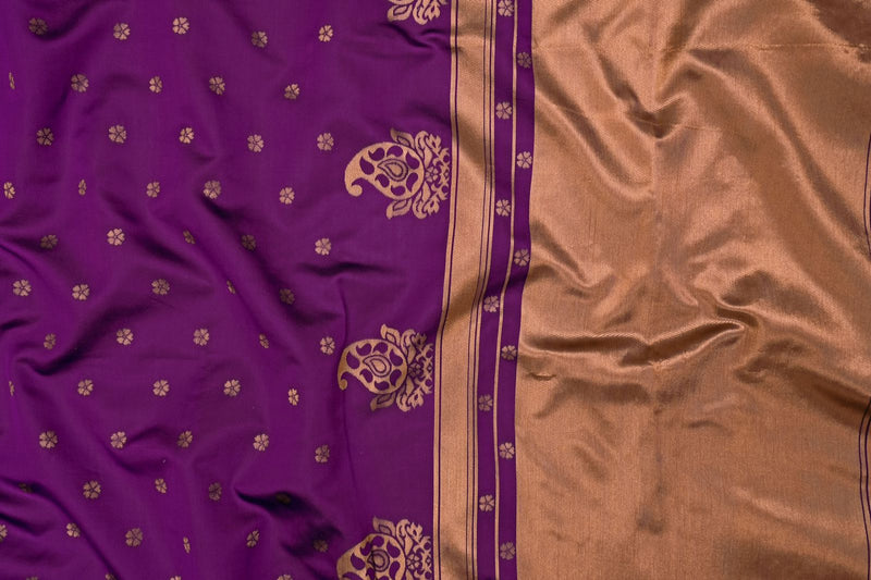 Lilac Purple Banarasi Silk Saree