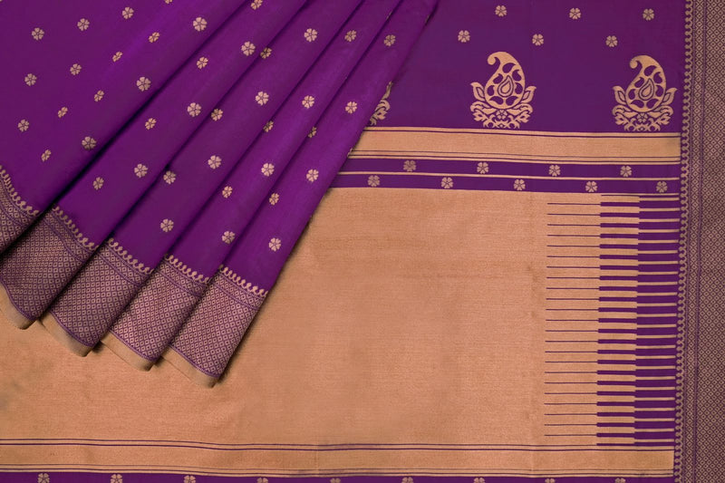 Lilac Purple Banarasi Silk Saree