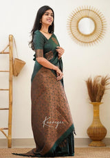 Kelly Green Banarasi Silk Saree