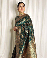Fructuous Green Banarasi Silk Saree