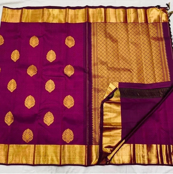 Meenal - Magenta Pink Soft Banarasi Silk Saree with Jacquard Weaving