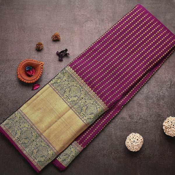 Sugandha - Purple Soft Banarasi Silk Saree with Golden Jacquard Weaving