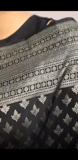 Black Woven Art Silk Saree