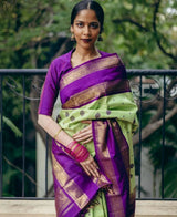 Tempting Pista Soft Silk Saree