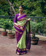 Tempting Pista Soft Silk Saree