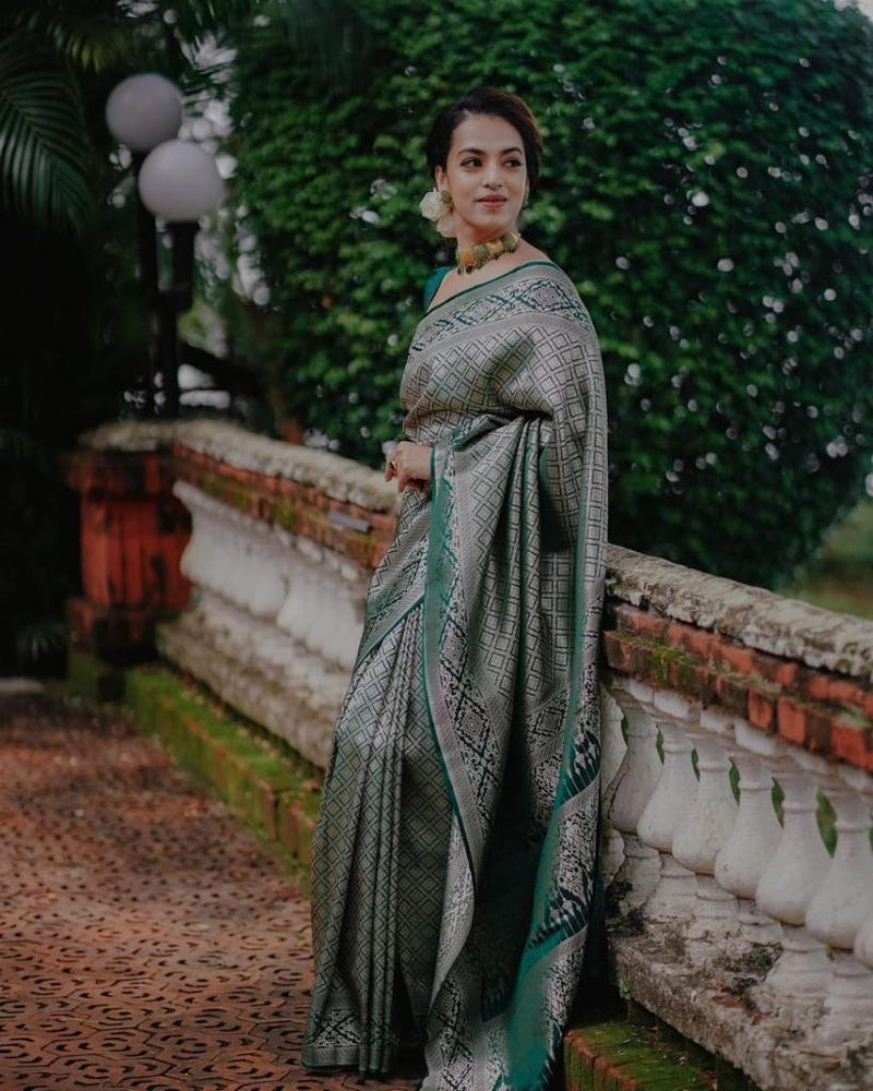 Fragrant Green Soft Silk Saree