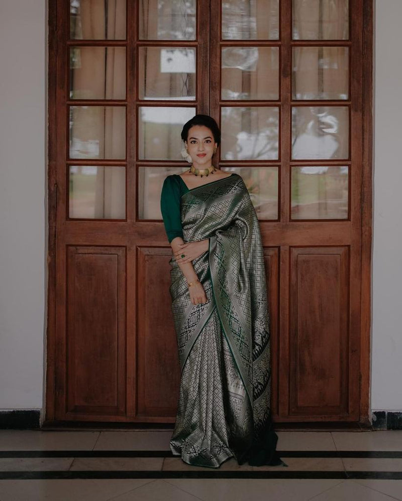 Fragrant Green Soft Silk Saree