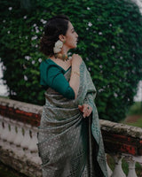 Fragrant Green Soft Silk Saree