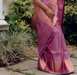 Susurrous Pink Soft Silk Saree
