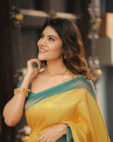 Breathtaking Yellow Soft Silk Saree