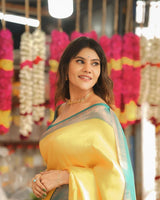 Breathtaking Yellow Soft Silk Saree