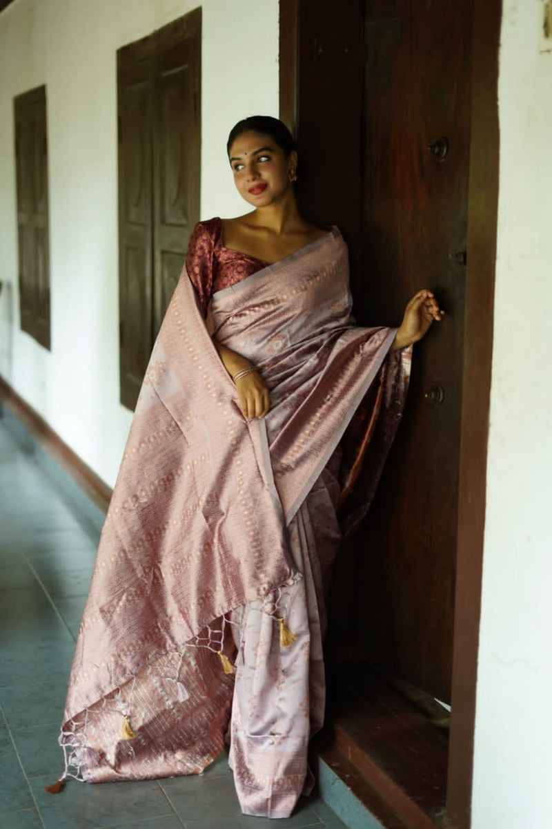 Flaunt Grey Soft Silk Saree