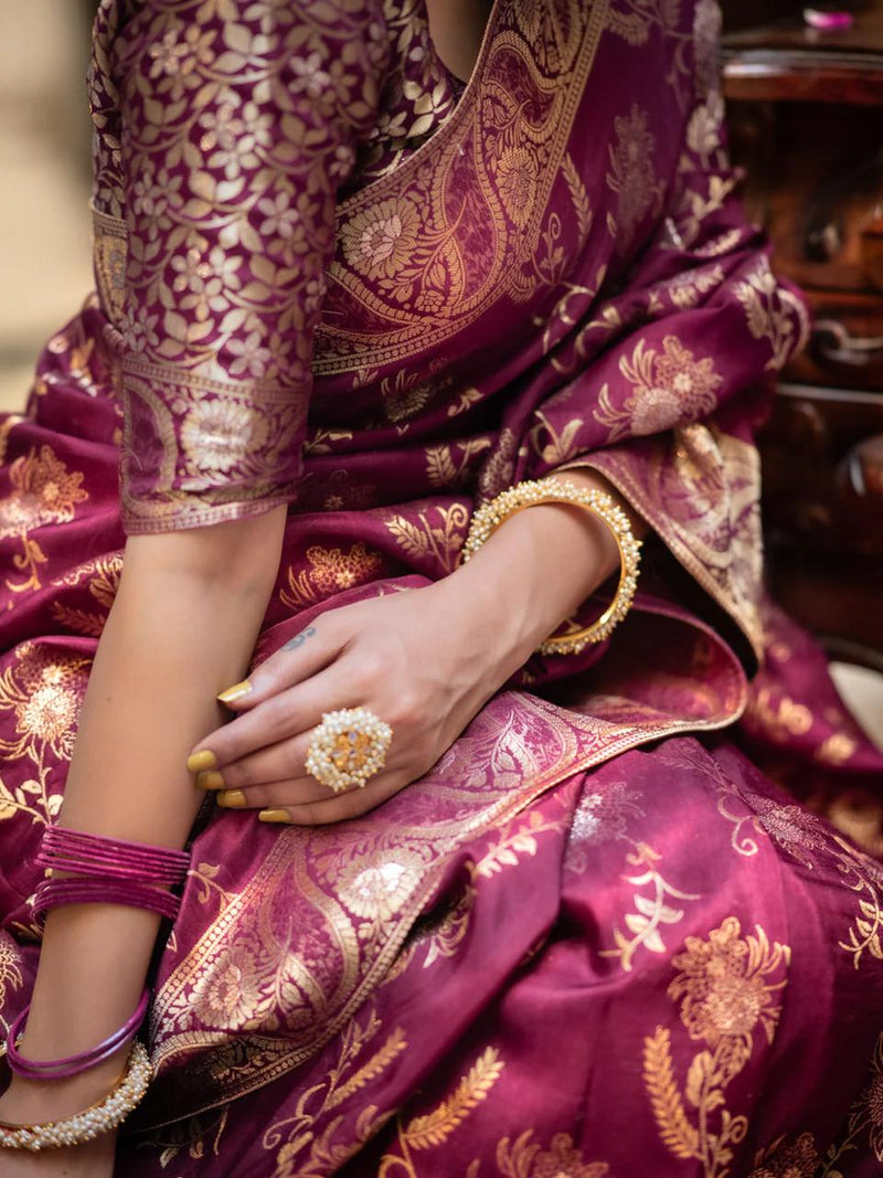 Preferable Wine Soft Silk Saree
