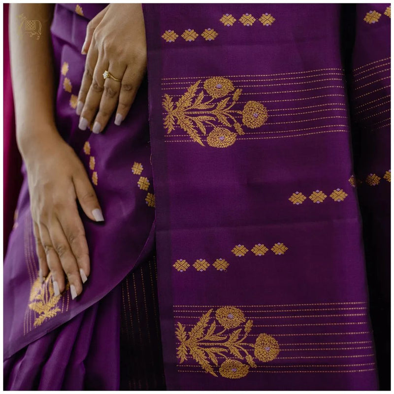 Redolent Purple Soft Silk Saree