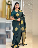 Ideal Dark Green Soft Silk Saree