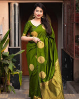 Gorgeous Green Soft Silk Saree