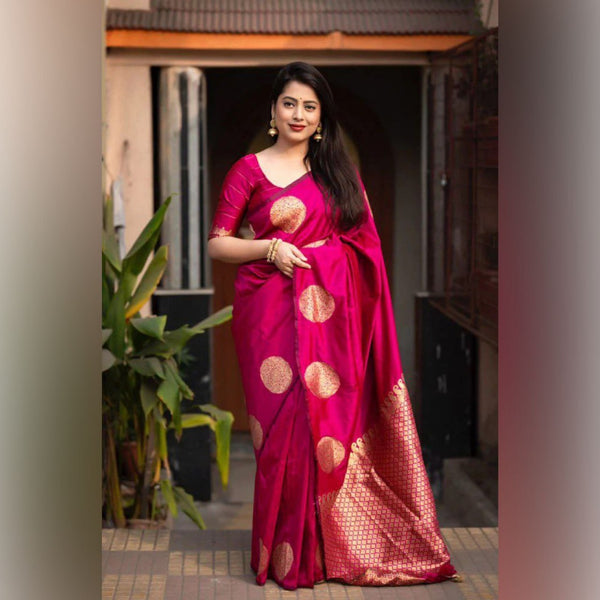 Impressive Dark Pink Soft Silk Saree