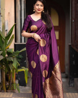 Fairytale Purple Soft Silk Saree