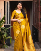 Ebullience Yellow Soft Silk Saree