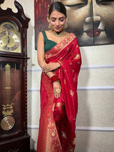 Bewitching Red Soft Silk Saree