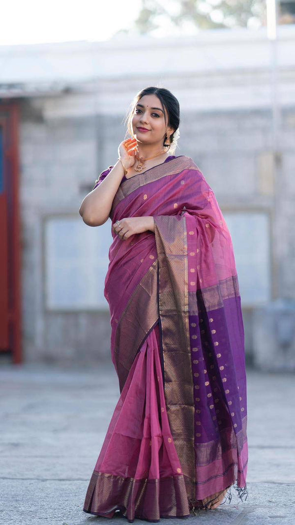 Angelic Lavendor Soft Silk Saree